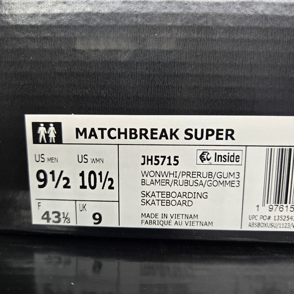 adidas Matchbreak Super Wonder White Preloved Ruby Gum Men's Shoes Size 9.5 New - Picture 8 of 8